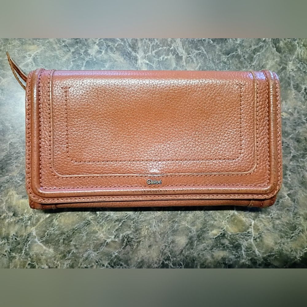 Chloé Brown Leather Zip Wallet - Picture 2 of 15